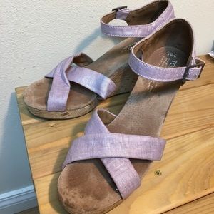 Toms Sienna Wedges Cork Lilac